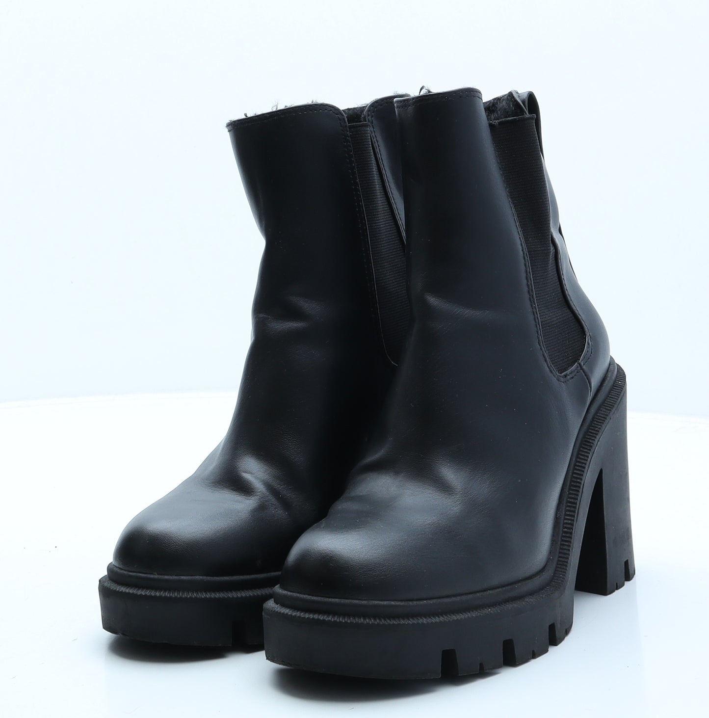 H&M Womens Black Leather Chelsea Boot UK 5 38