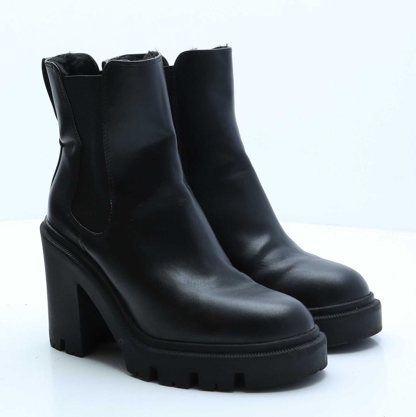 H&M Womens Black Leather Chelsea Boot UK 5 38