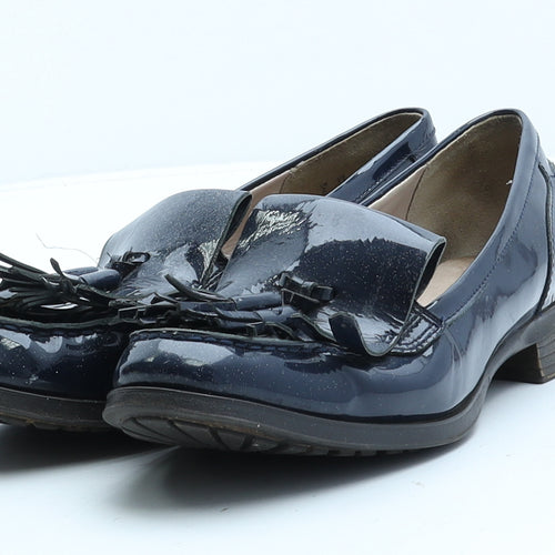 Clarks Womens Blue Spotted Vinyl Loafer Casual UK 5 38