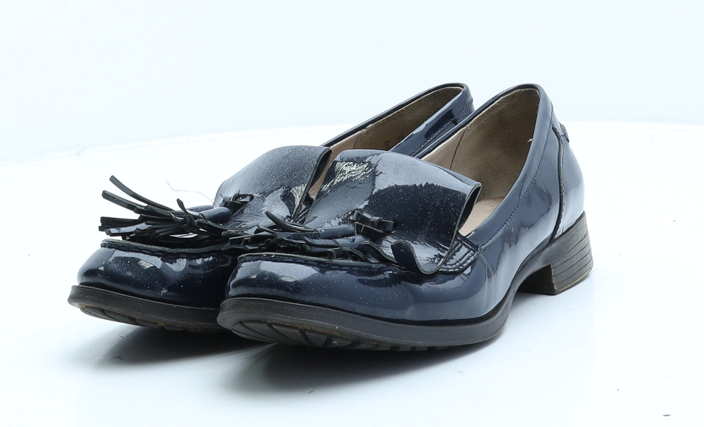 Clarks Womens Blue Spotted Vinyl Loafer Casual UK 5 38