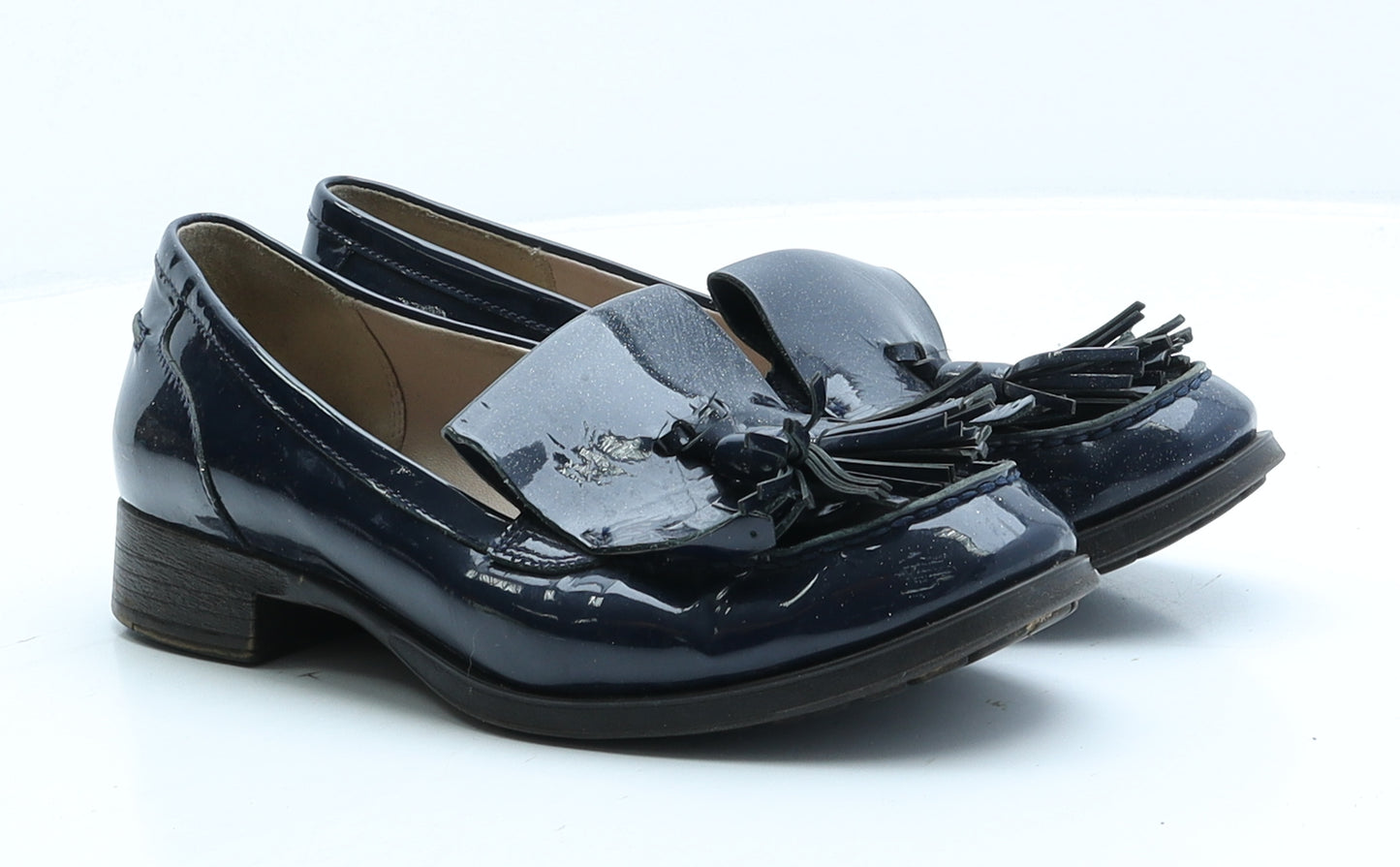Clarks Womens Blue Spotted Vinyl Loafer Casual UK 5 38