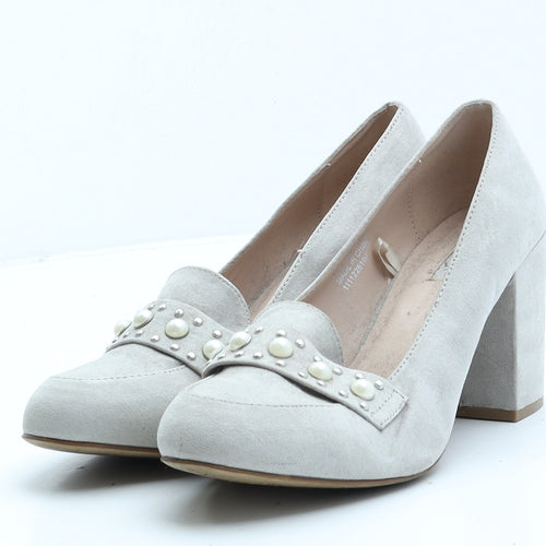 Primark Womens Grey Suede Court Heel UK 6 39