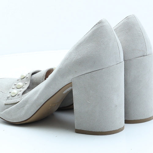 Primark Womens Grey Suede Court Heel UK 6 39