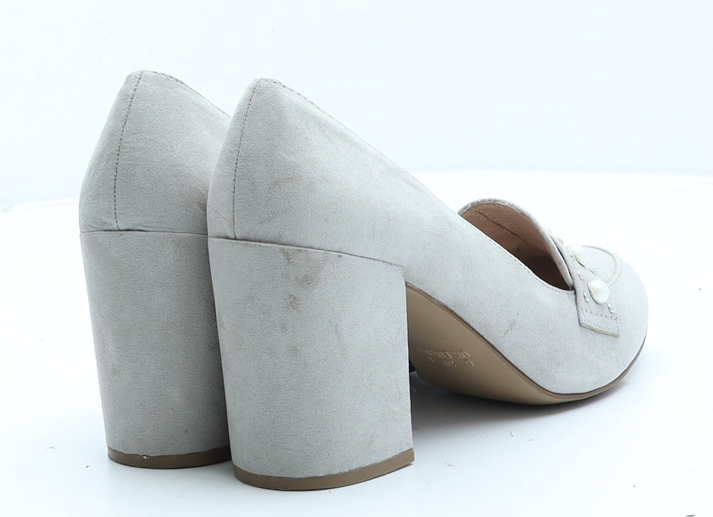 Primark Womens Grey Suede Court Heel UK 6 39