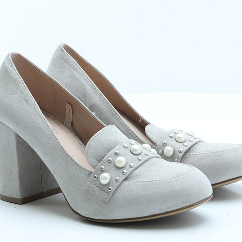 Primark Womens Grey Suede Court Heel UK 6 39