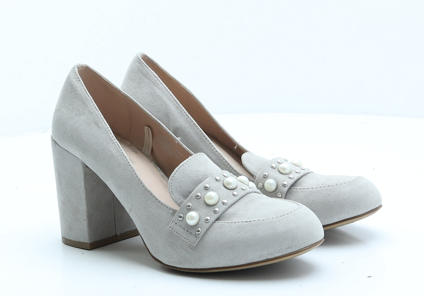 Primark Womens Grey Suede Court Heel UK 6 39