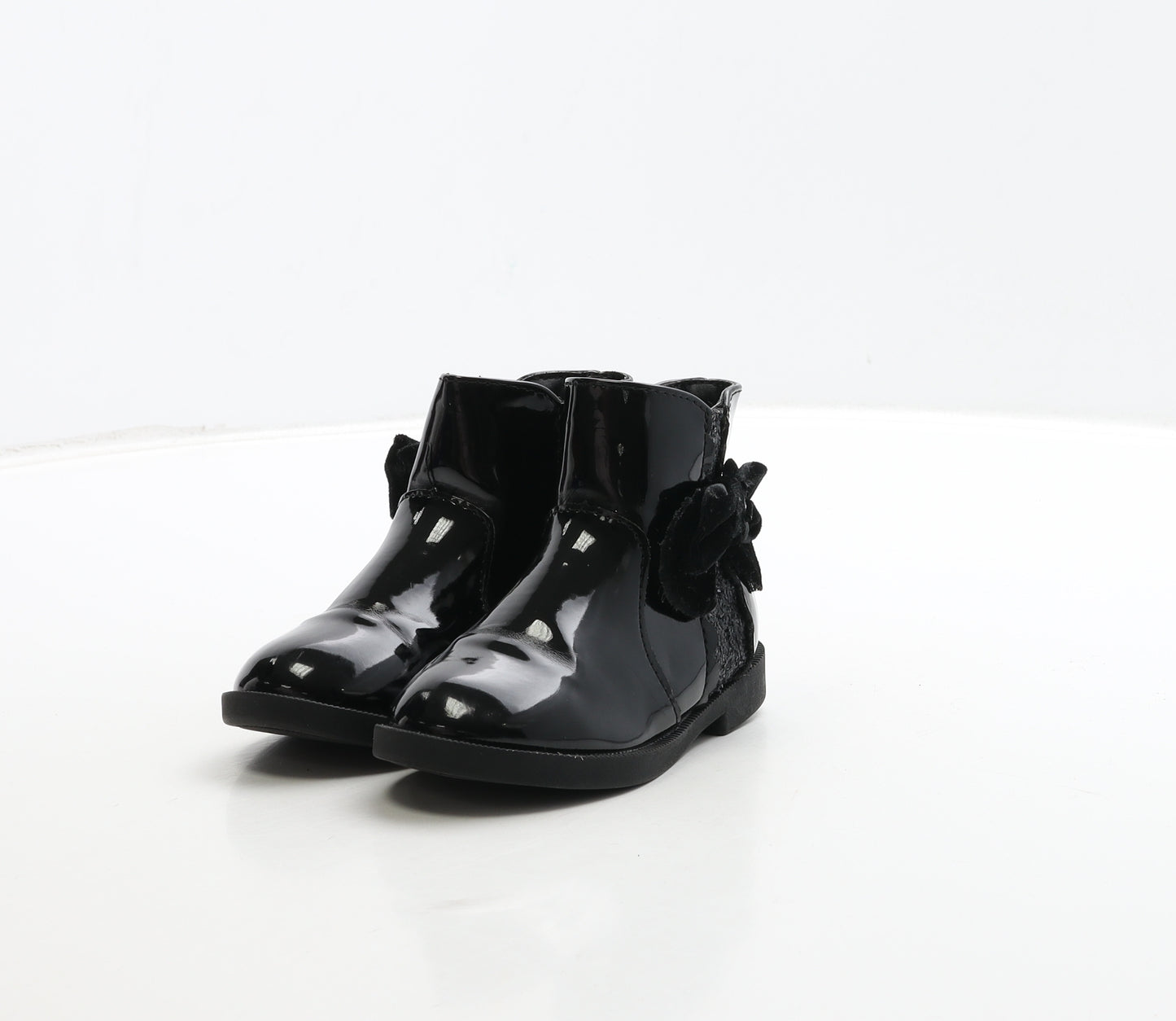 WalkRight Girls Black PVC Bootie Boot UK 5