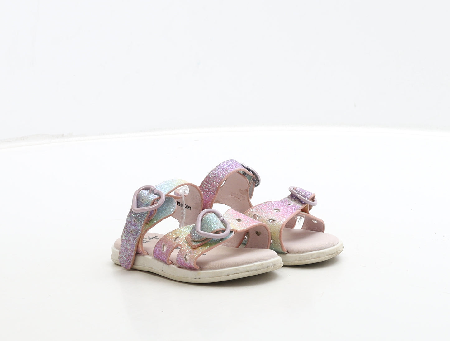 Primark Girls Multicoloured Polyester Fisherman Sandal UK 4 20 - Heart Detail