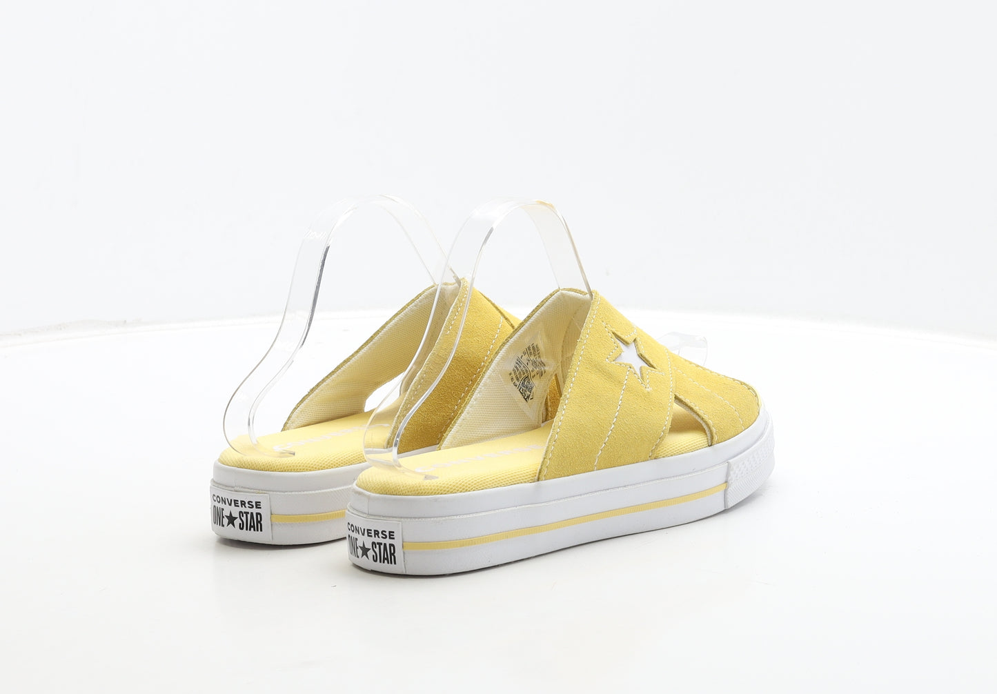 Converse Womens Yellow Leather Slip On Sandal UK 4 37 - Star Detail