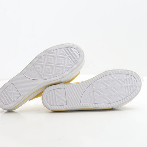 Converse Womens Yellow Leather Slip On Sandal UK 4 37 - Star Detail