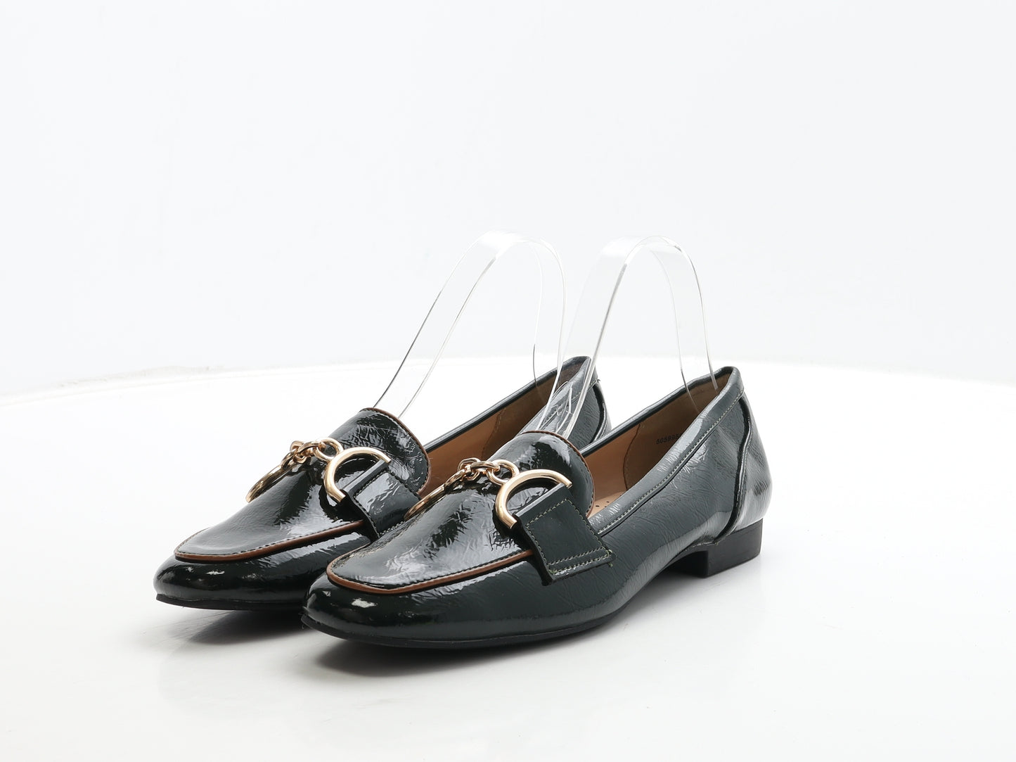 TU Womens Green Patent Leather Loafer Casual UK 5 38
