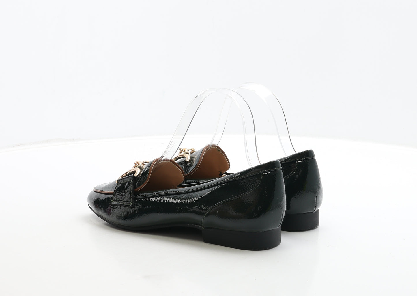 TU Womens Green Patent Leather Loafer Casual UK 5 38