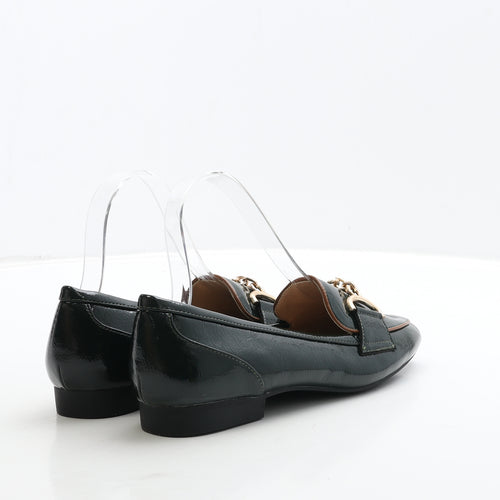 TU Womens Green Patent Leather Loafer Casual UK 5 38