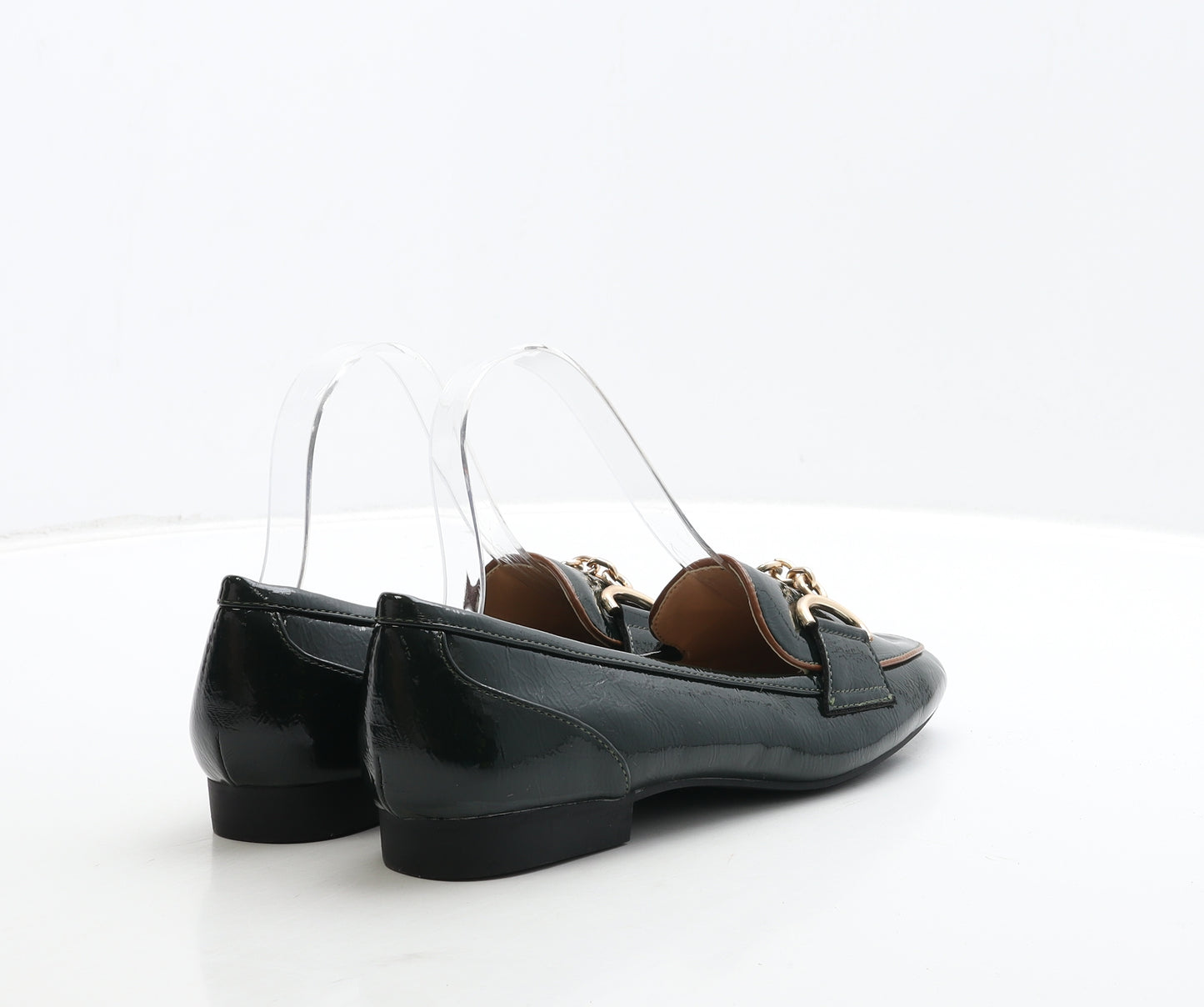 TU Womens Green Patent Leather Loafer Casual UK 5 38