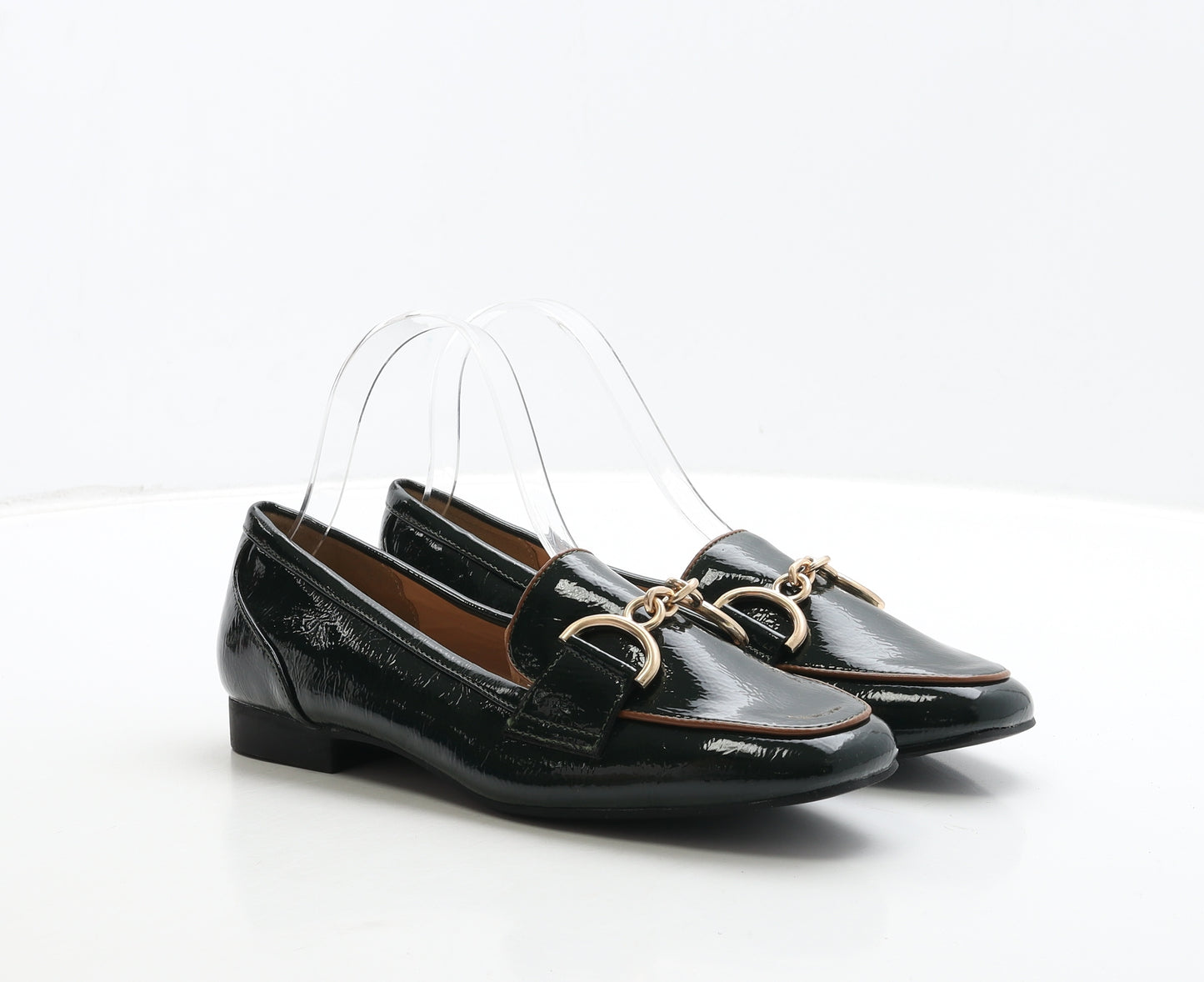TU Womens Green Patent Leather Loafer Casual UK 5 38