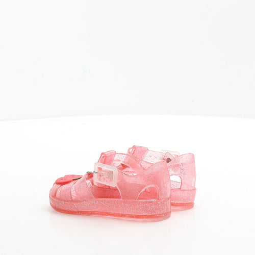 Preworn Girls Pink Rubber Fisherman Sandal UK 4 20 - Cherry Detail