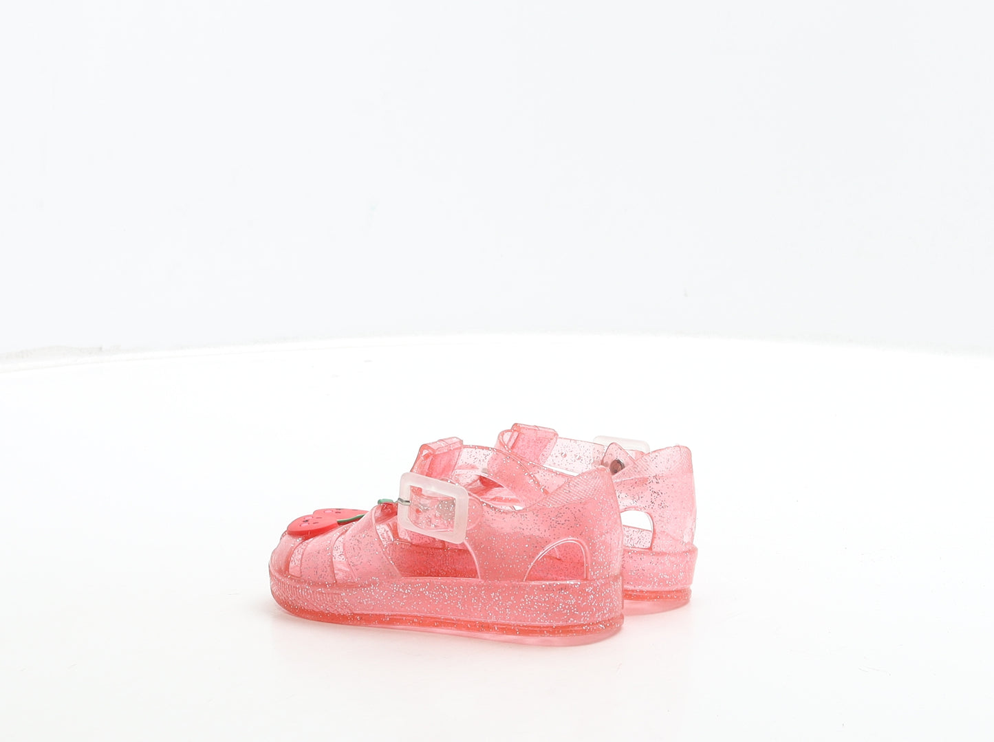 Preworn Girls Pink Rubber Fisherman Sandal UK 4 20 - Cherry Detail