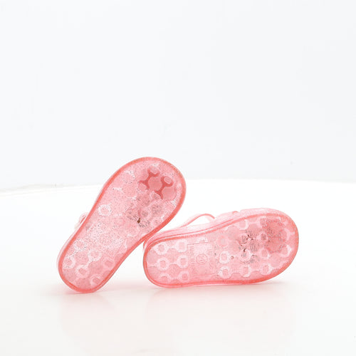Preworn Girls Pink Rubber Fisherman Sandal UK 4 20 - Cherry Detail