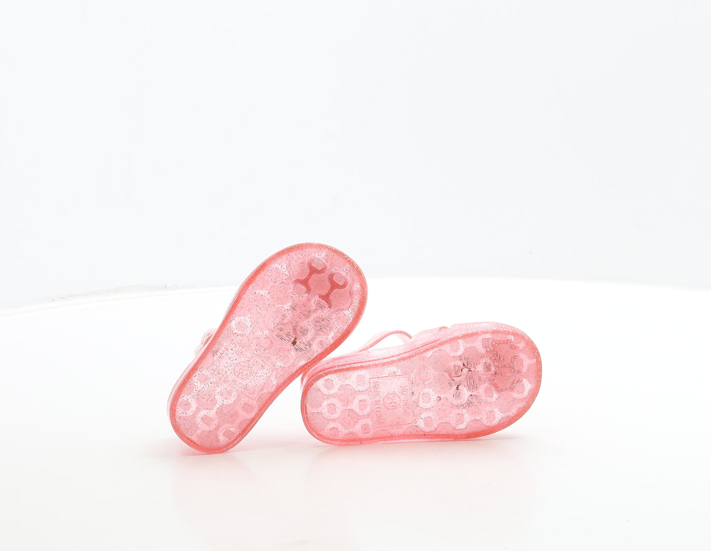 Preworn Girls Pink Rubber Fisherman Sandal UK 4 20 - Cherry Detail