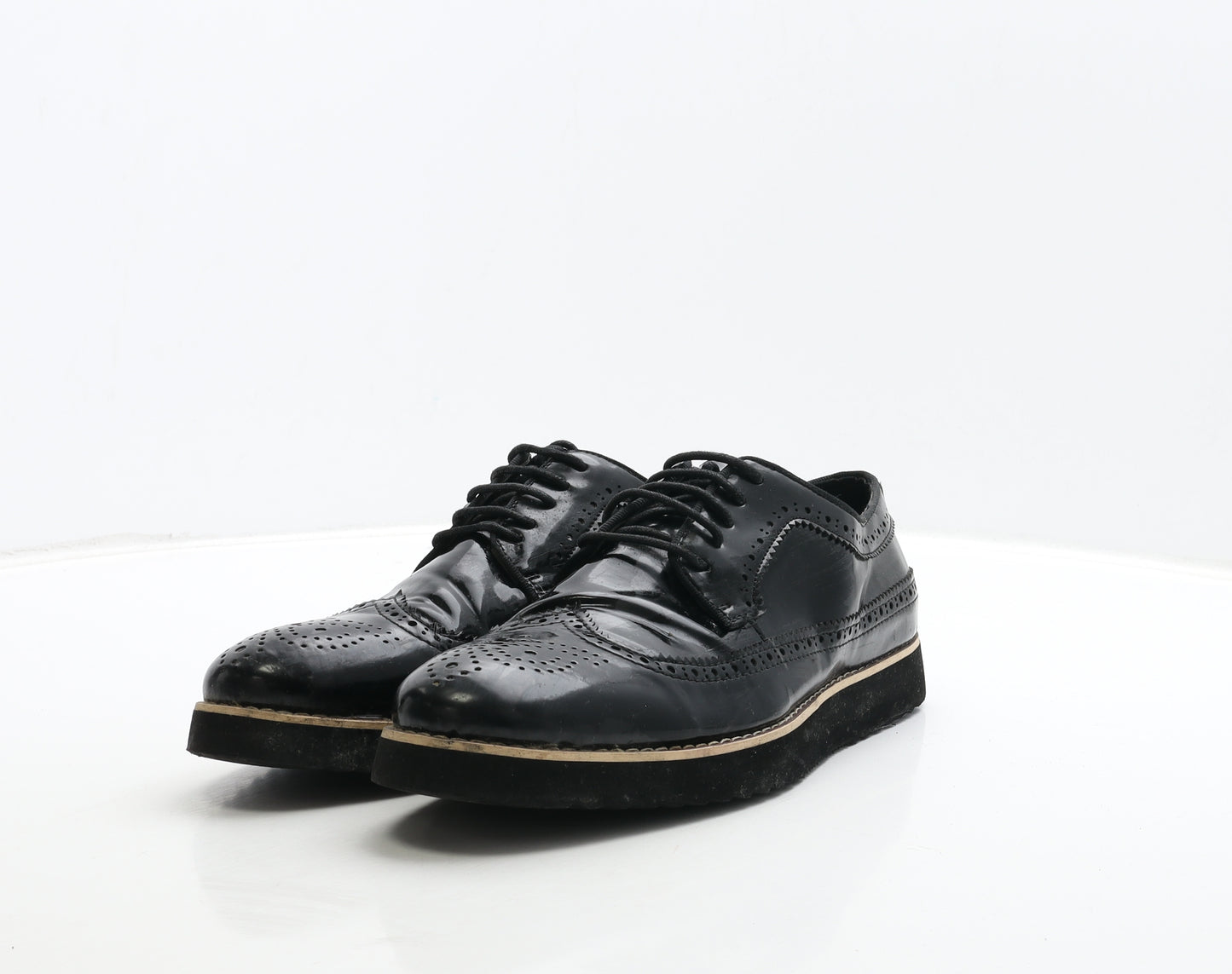Truffle Man Mens Black Leather Brogue Dress UK 8 42