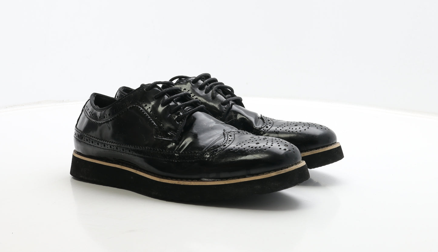 Truffle Man Mens Black Leather Brogue Dress UK 8 42