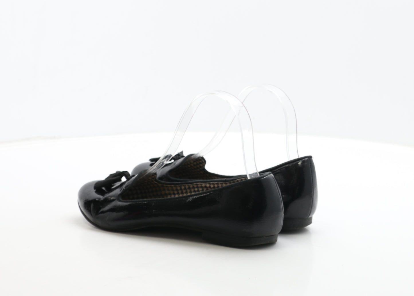 George Womens Black PVC Loafer Flat UK 4 37