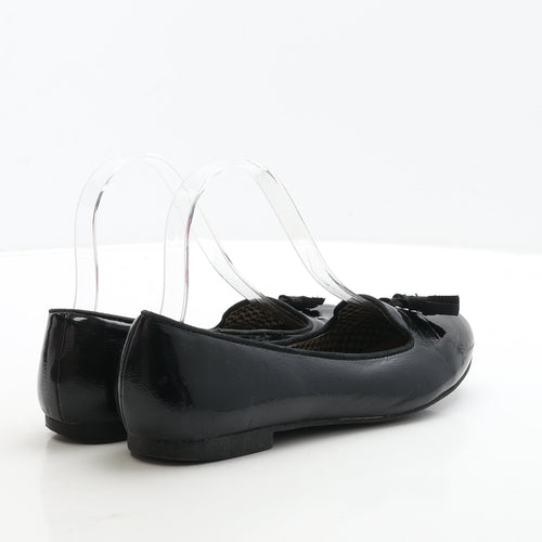 George Womens Black PVC Loafer Flat UK 4 37