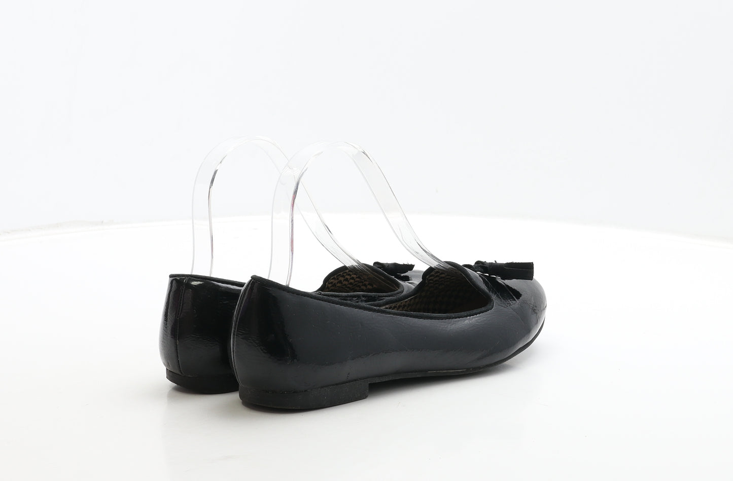 George Womens Black PVC Loafer Flat UK 4 37