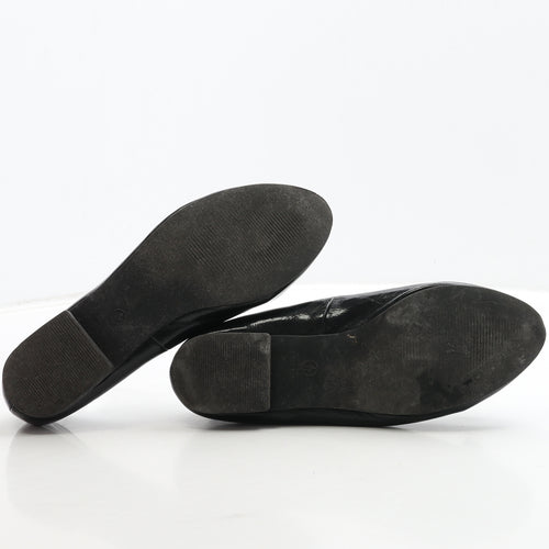 George Womens Black PVC Loafer Flat UK 4 37