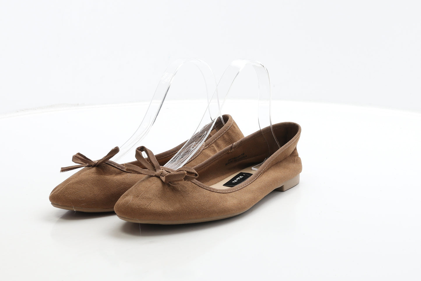 New Look Womens Brown Suede Ballet Flat UK 5 38 - Wide Fit