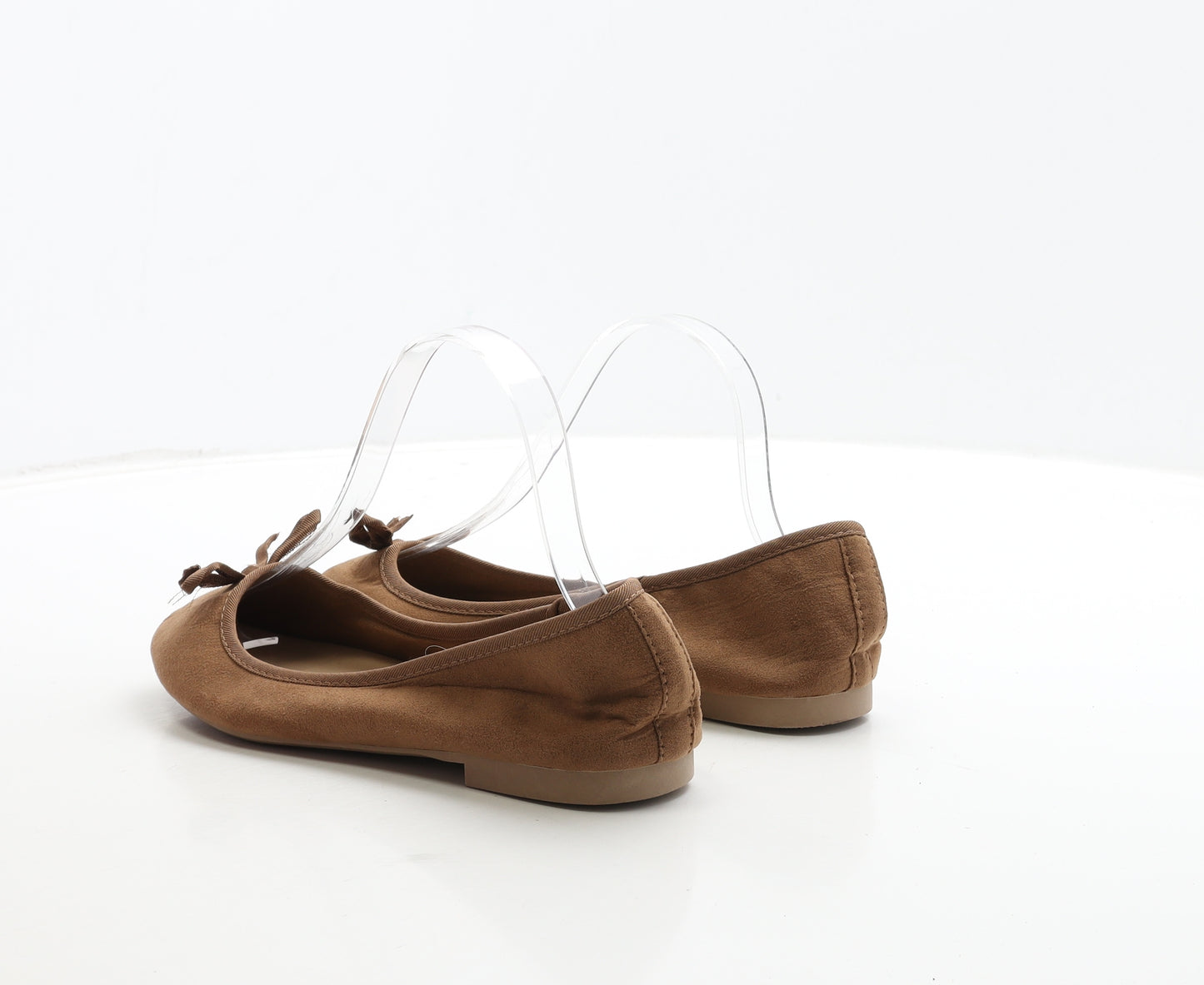 New Look Womens Brown Suede Ballet Flat UK 5 38 - Wide Fit