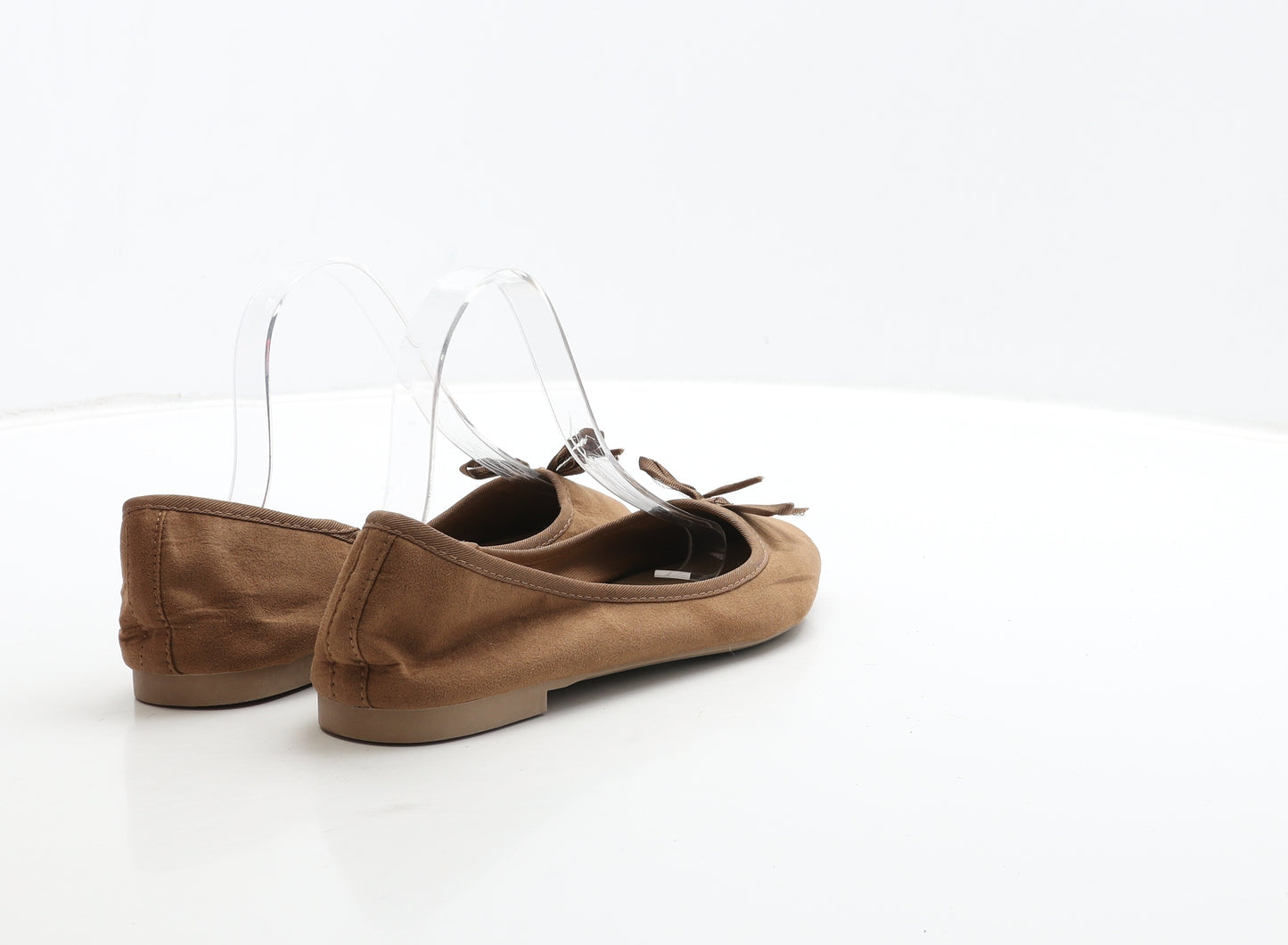 New Look Womens Brown Suede Ballet Flat UK 5 38 - Wide Fit