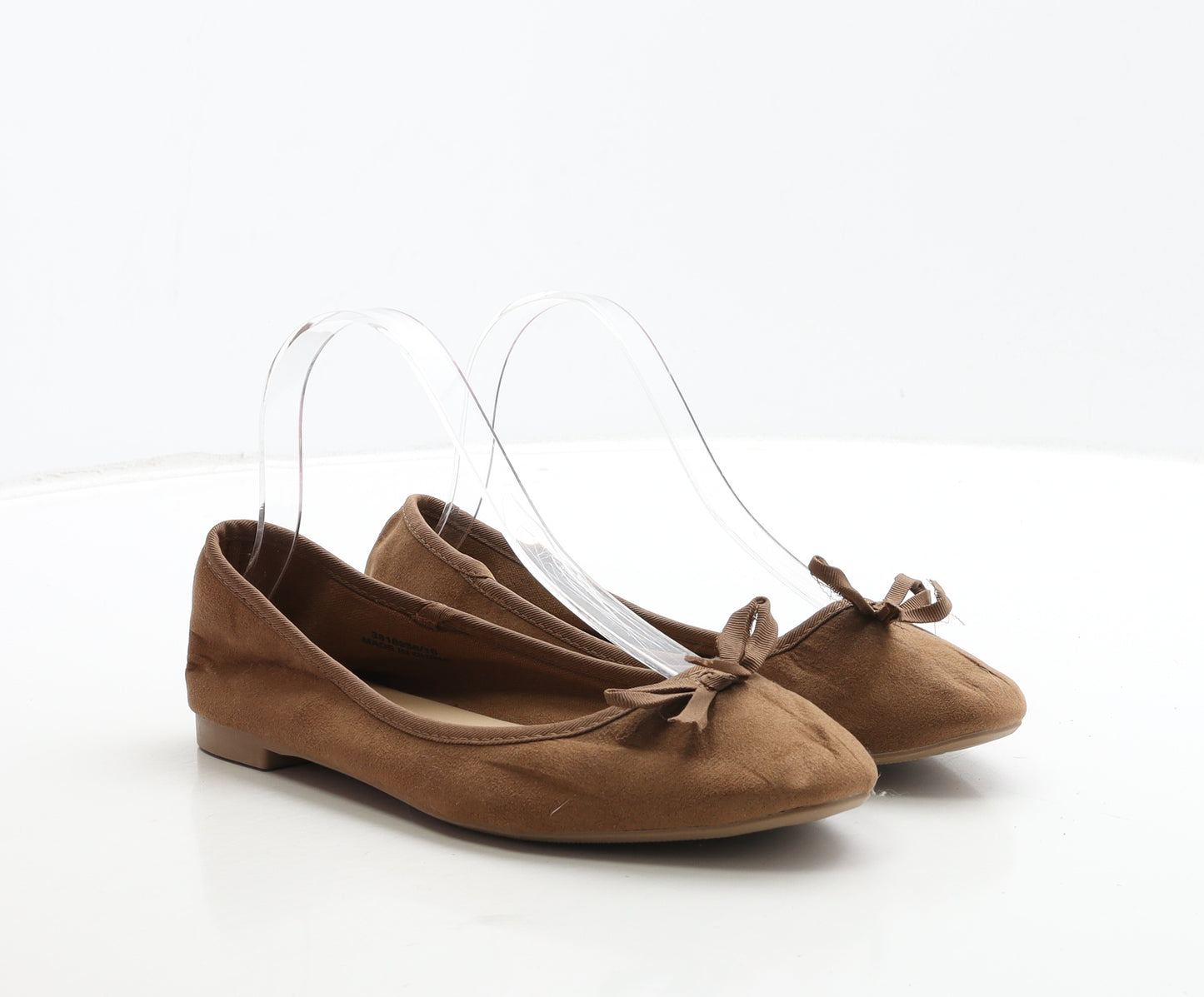 New Look Womens Brown Suede Ballet Flat UK 5 38 - Wide Fit