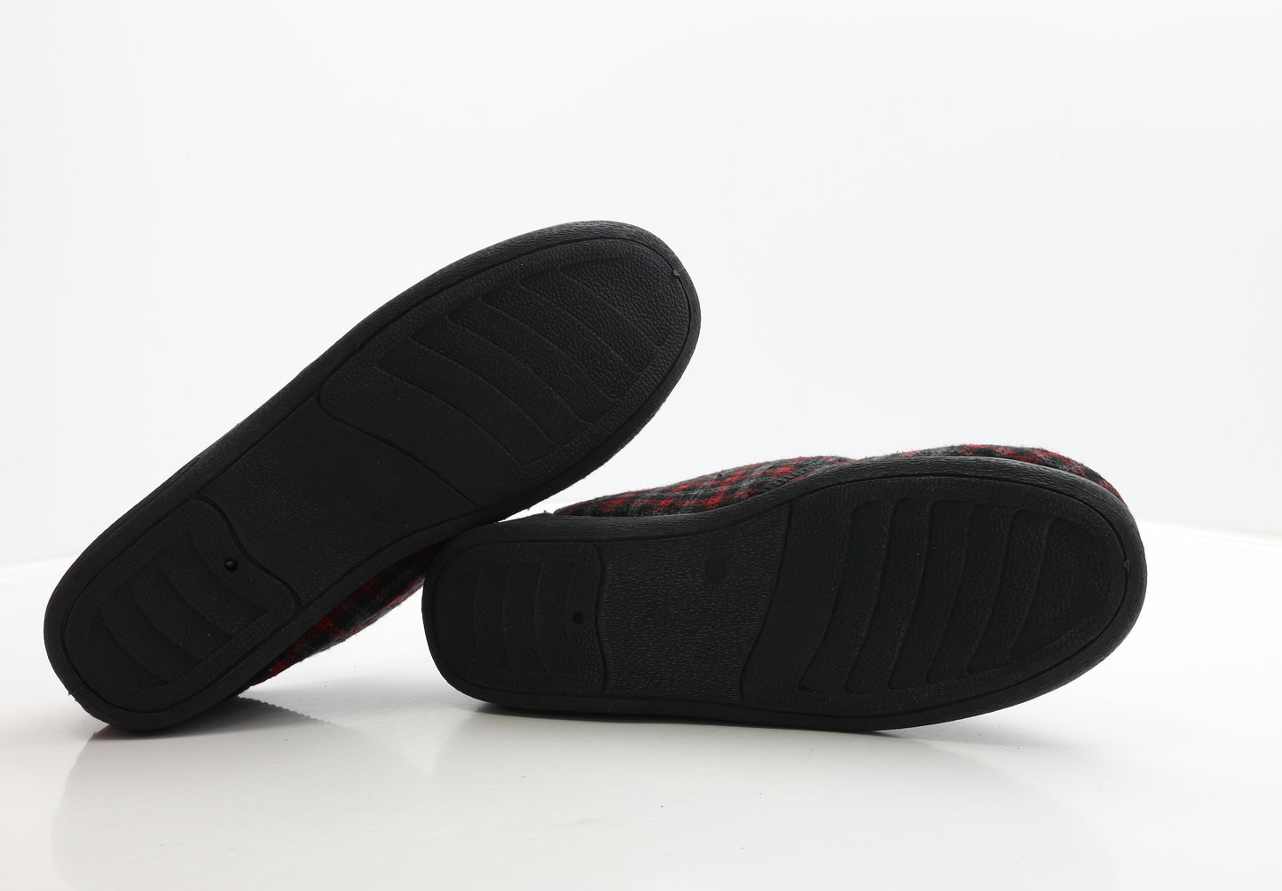 Four Seasons Mens Black Plaid Polyester Slip On Slipper UK 14