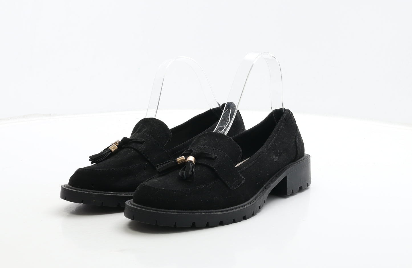 Primark Womens Black Suede Loafer Casual UK 5 38