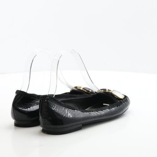 Marks and Spencer Womens Black Patent Leather Flat UK 5