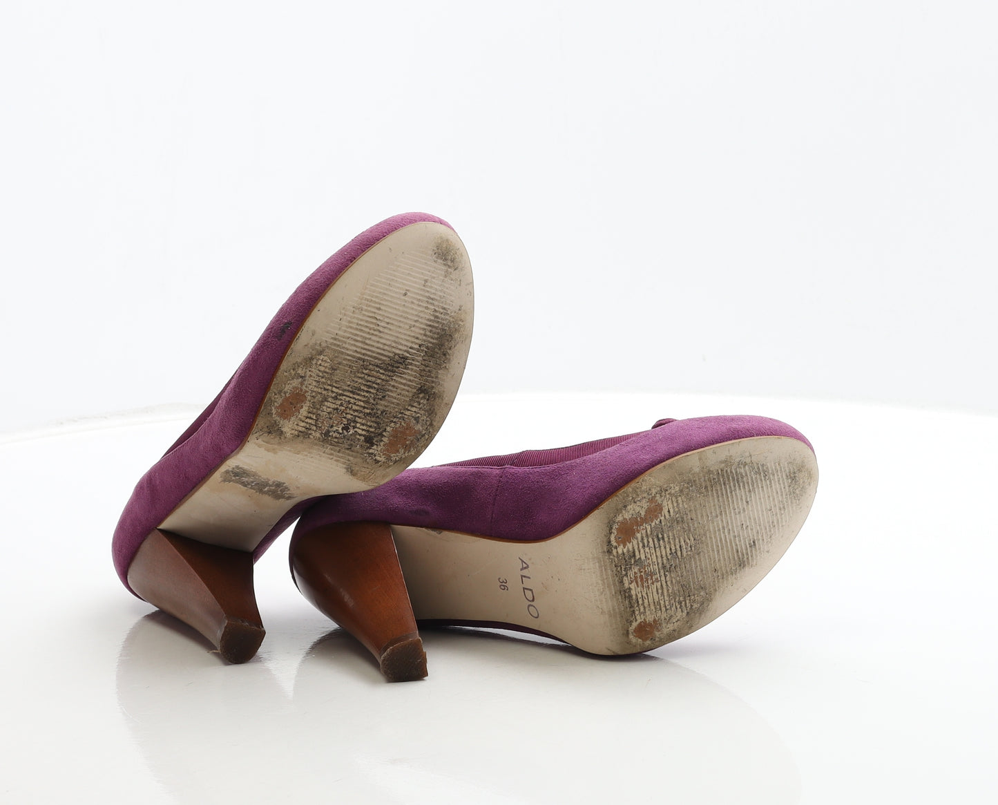 Aldo Womens Purple Leather Court Heel UK 6 36