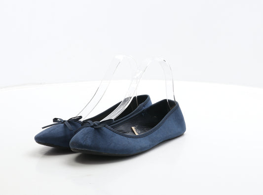 Atmosphere Womens Blue Suede Ballet Flat UK 4 37