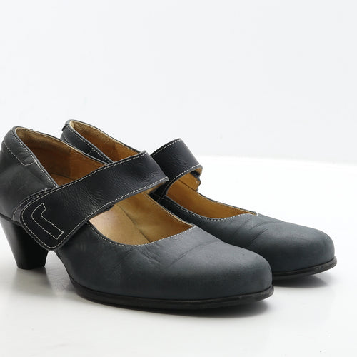 NewDress Comfort Womens Blue Leather Court Heel UK 7 41 - Wide Fit