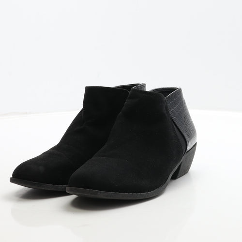 Atmosphere Womens Black Animal Print Suede Chelsea Boot UK 4 37