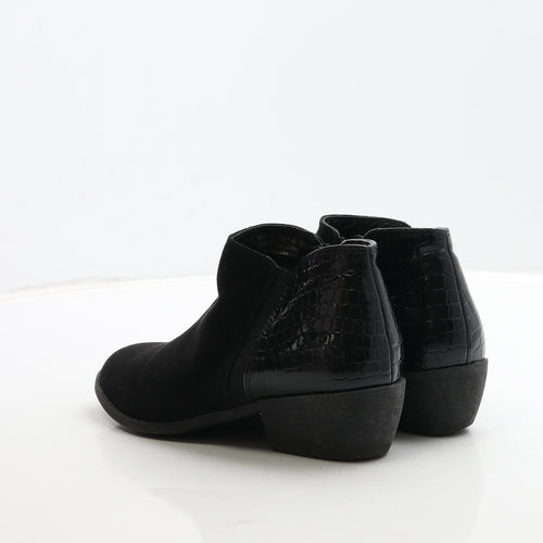 Atmosphere Womens Black Animal Print Suede Chelsea Boot UK 4 37