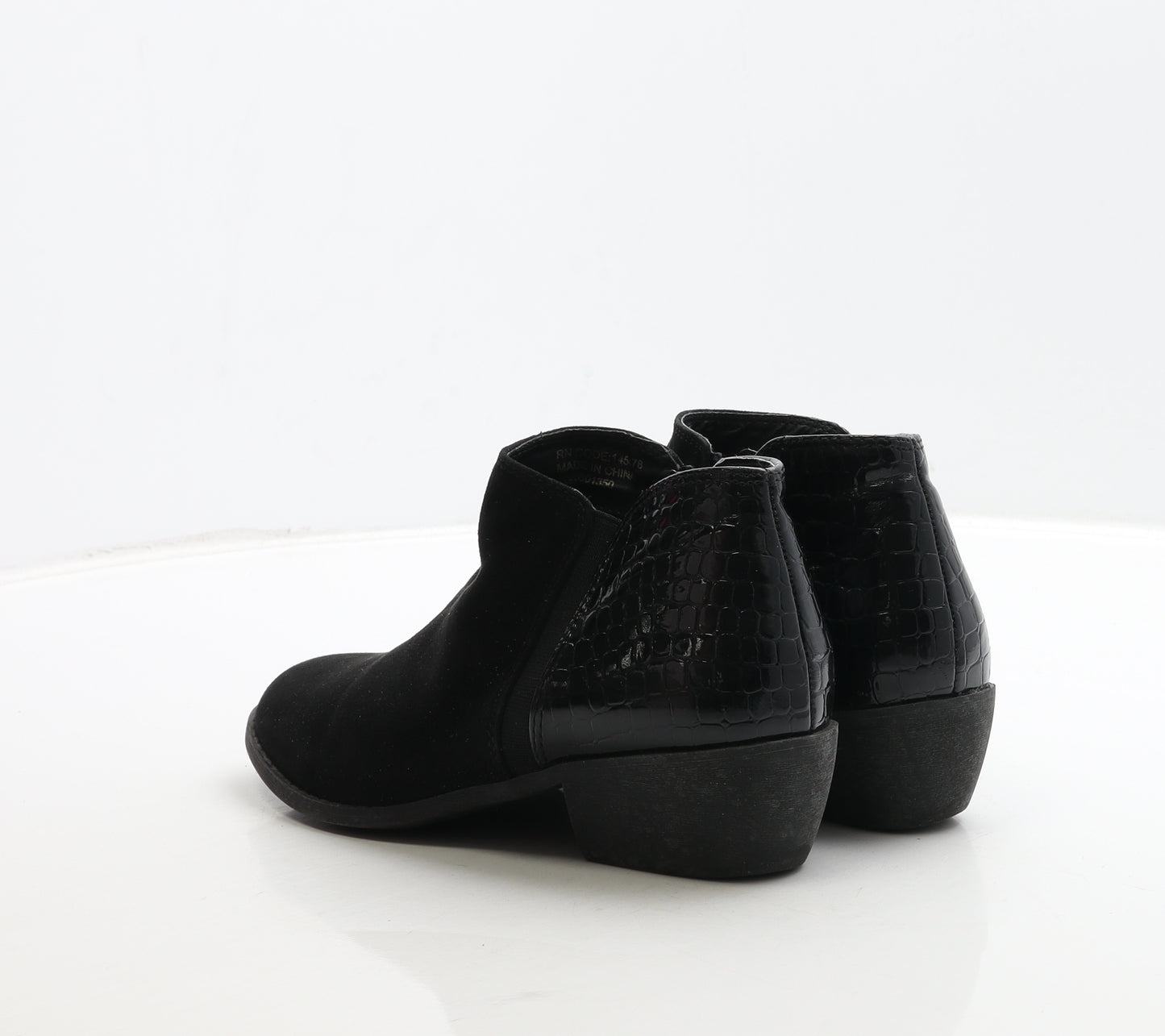 Atmosphere Womens Black Animal Print Suede Chelsea Boot UK 4 37