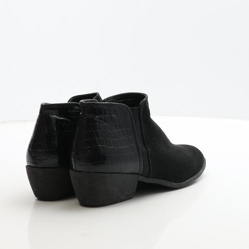 Atmosphere Womens Black Animal Print Suede Chelsea Boot UK 4 37