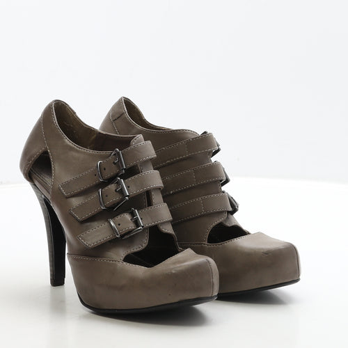 Dorothy Perkins Womens Grey Leather Bootie Boot UK 5