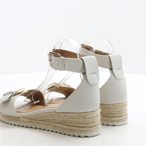 s.Oliver Womens White Leather Strappy Sandal UK 7 40