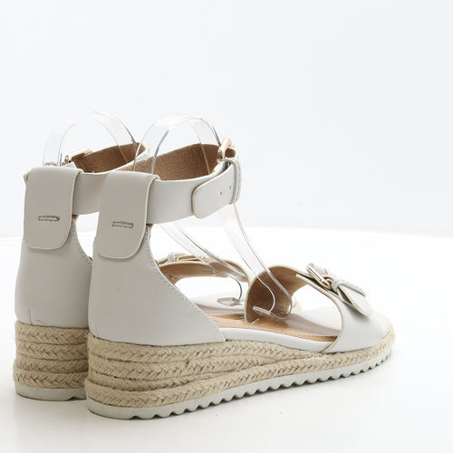 s.Oliver Womens White Leather Strappy Sandal UK 7 40