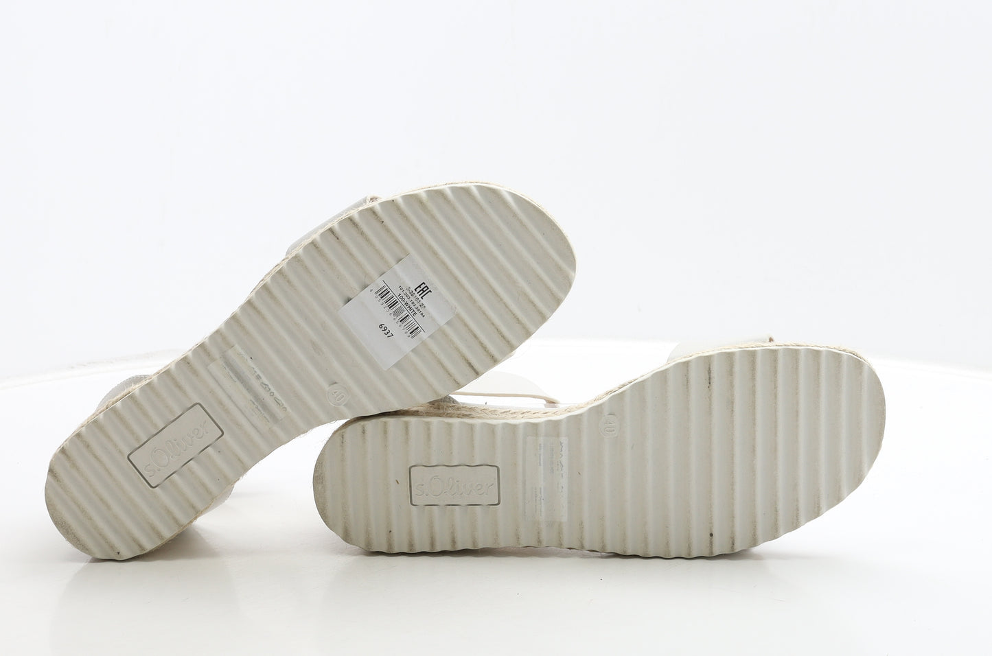 s.Oliver Womens White Leather Strappy Sandal UK 7 40
