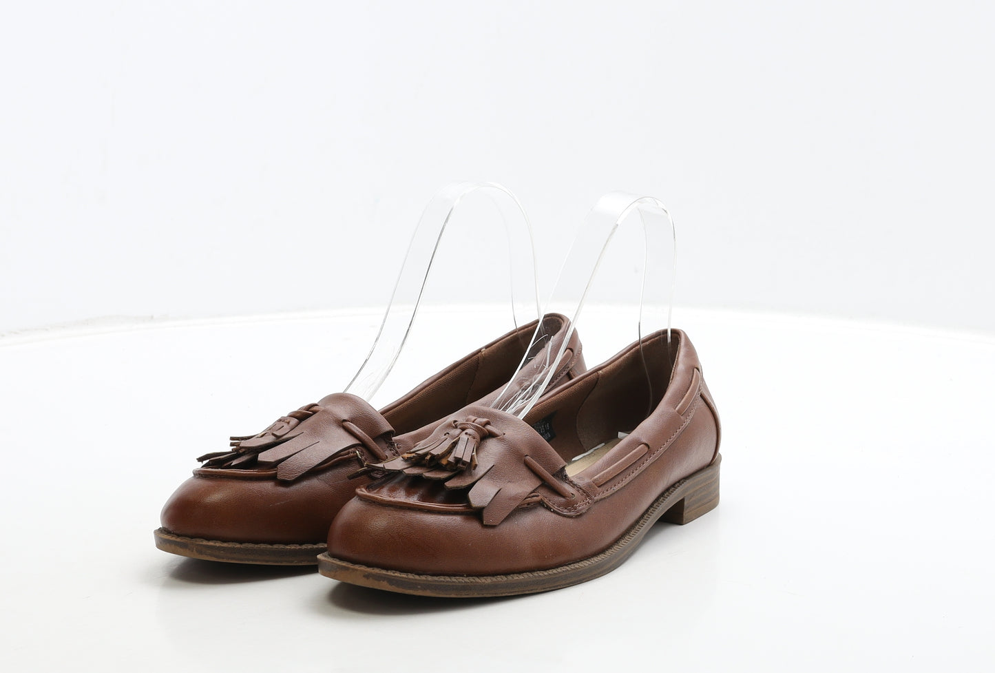 Marks and Spencer Womens Brown Leather Loafer Casual UK 3