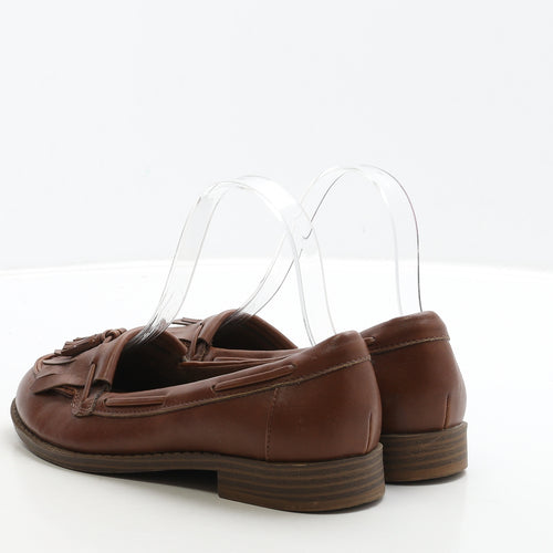 Marks and Spencer Womens Brown Leather Loafer Casual UK 3