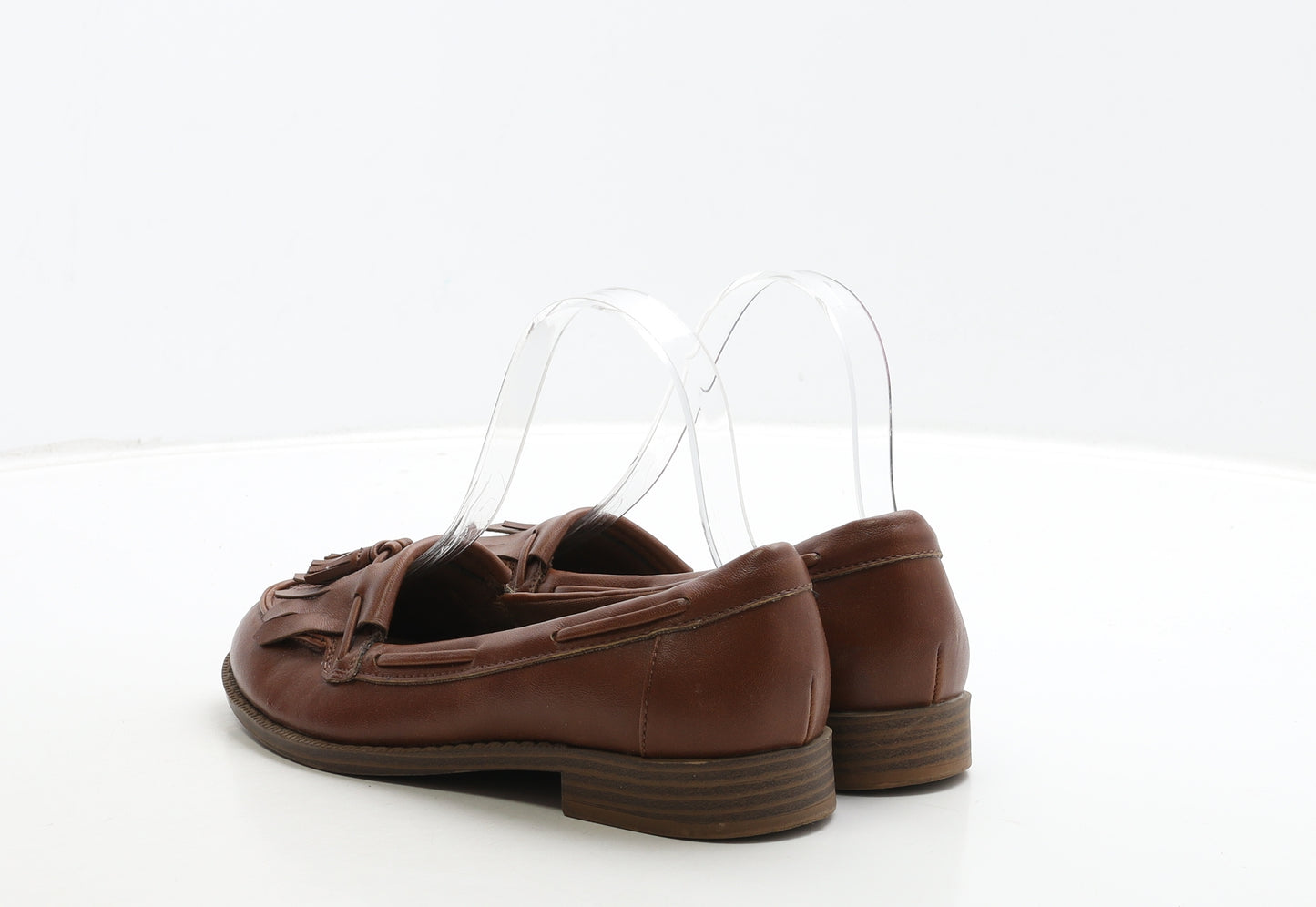 Marks and Spencer Womens Brown Leather Loafer Casual UK 3
